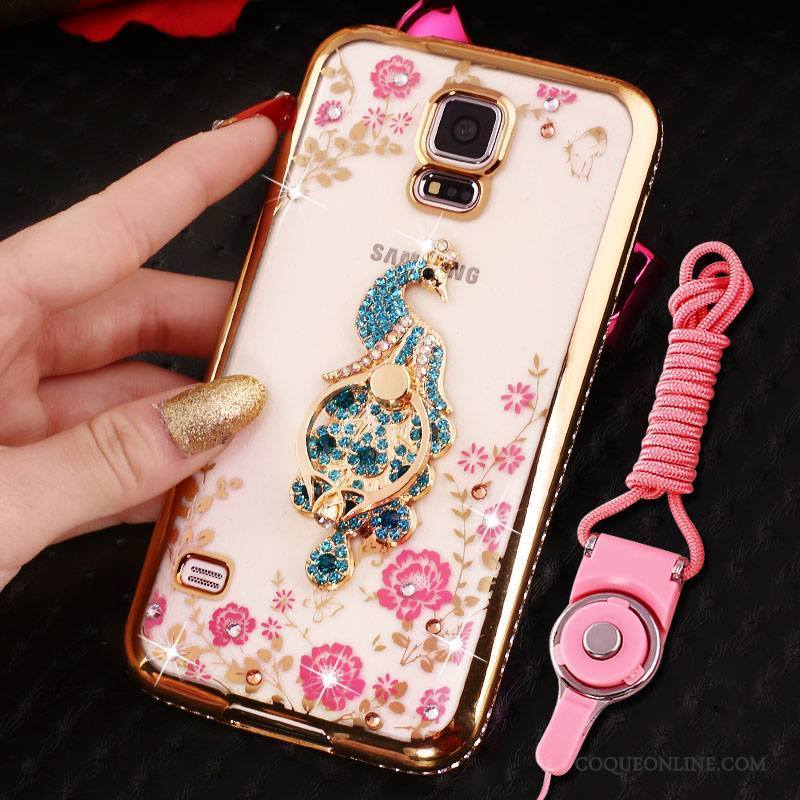 Samsung Galaxy S4 Coque Protection Placage Or Rose Strass Incassable Étoile Étui