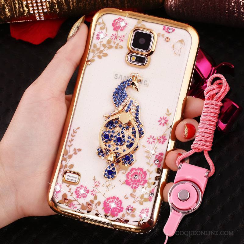 Samsung Galaxy S4 Coque Protection Placage Or Rose Strass Incassable Étoile Étui