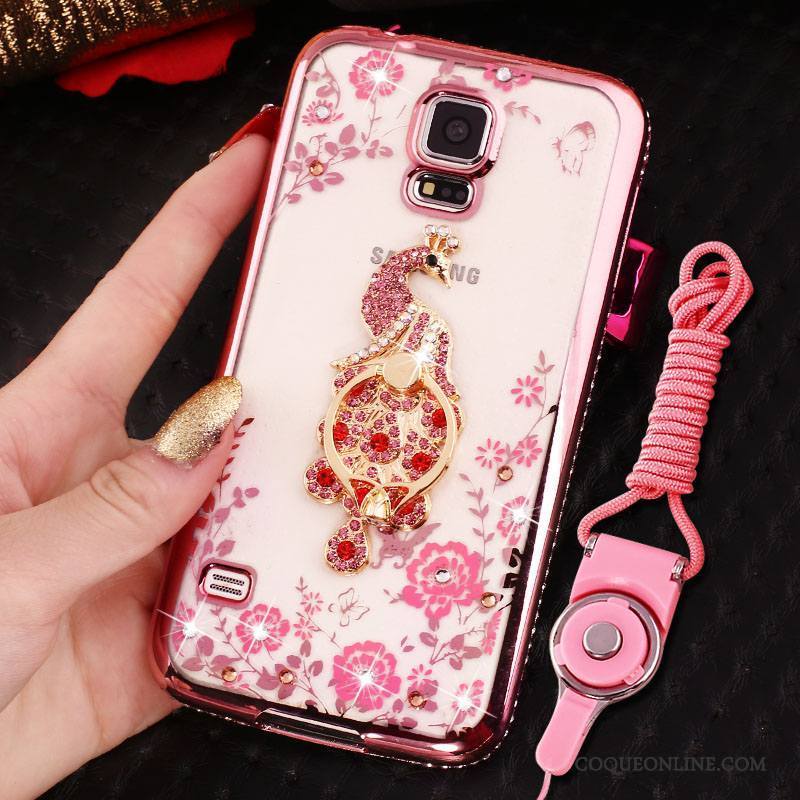 Samsung Galaxy S4 Coque Protection Placage Or Rose Strass Incassable Étoile Étui