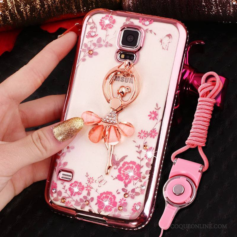 Samsung Galaxy S4 Coque Protection Placage Or Rose Strass Incassable Étoile Étui