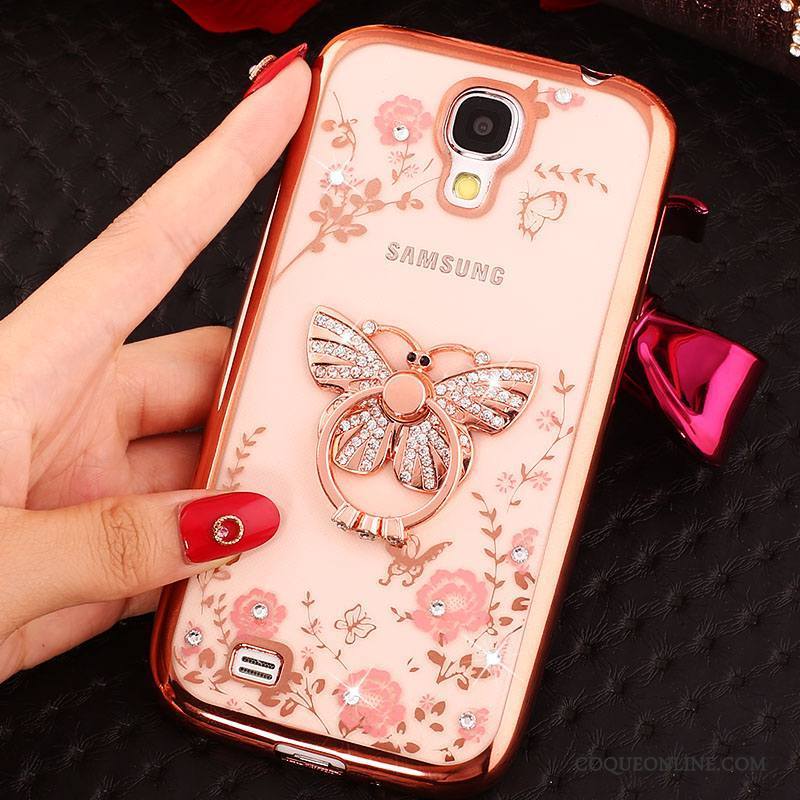 Samsung Galaxy S4 Or Rose Strass Coque Silicone De Téléphone Protection Étoile