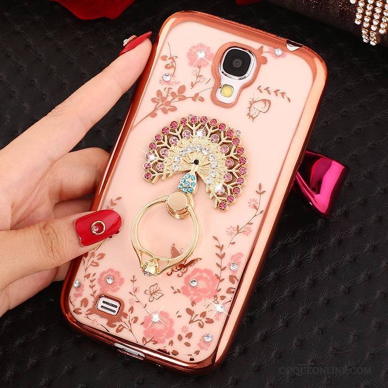 Samsung Galaxy S4 Or Rose Strass Coque Silicone De Téléphone Protection Étoile