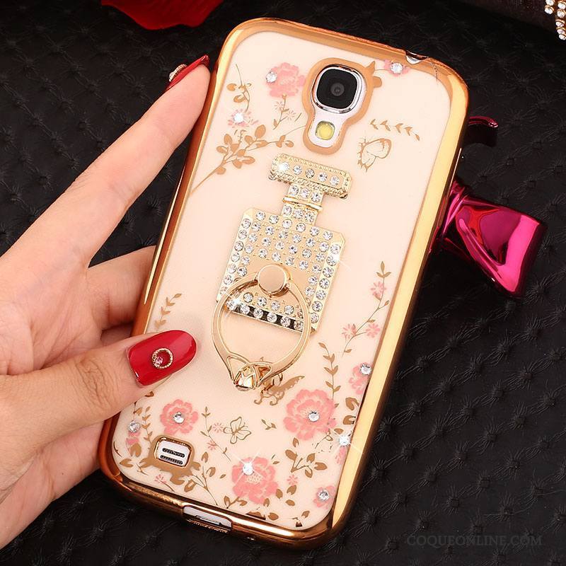 Samsung Galaxy S4 Or Rose Strass Coque Silicone De Téléphone Protection Étoile