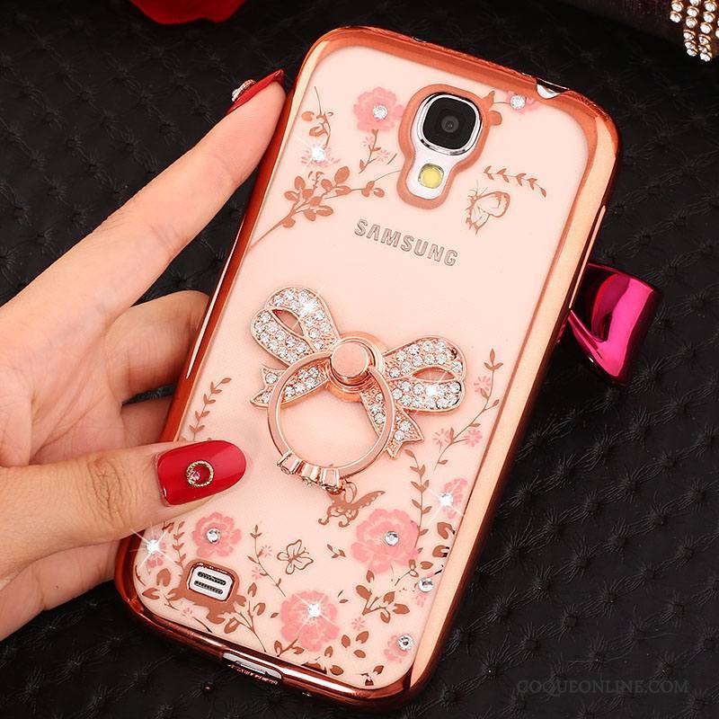 Samsung Galaxy S4 Or Rose Strass Coque Silicone De Téléphone Protection Étoile