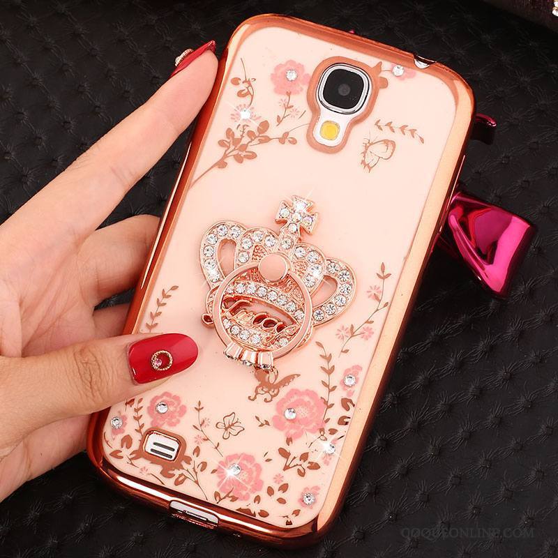 Samsung Galaxy S4 Or Rose Strass Coque Silicone De Téléphone Protection Étoile