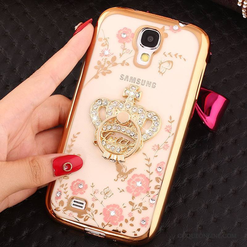 Samsung Galaxy S4 Or Rose Strass Coque Silicone De Téléphone Protection Étoile