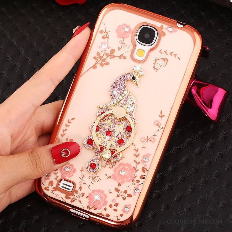 Samsung Galaxy S4 Or Rose Strass Coque Silicone De Téléphone Protection Étoile