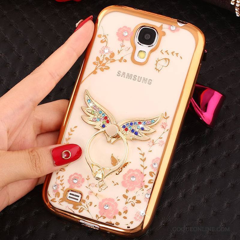 Samsung Galaxy S4 Or Rose Strass Coque Silicone De Téléphone Protection Étoile