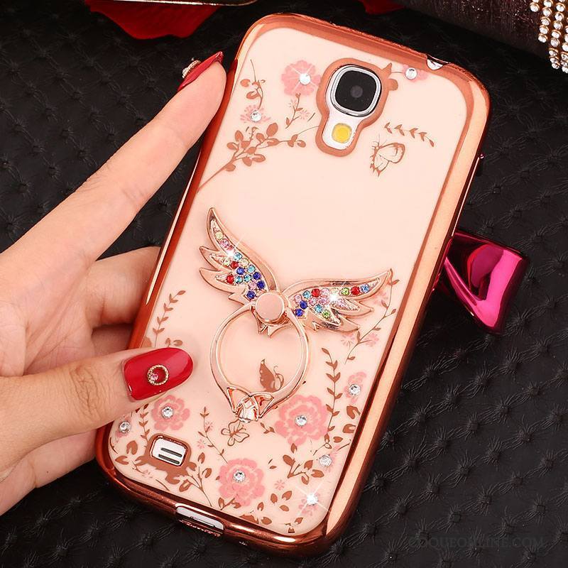 Samsung Galaxy S4 Or Rose Strass Coque Silicone De Téléphone Protection Étoile