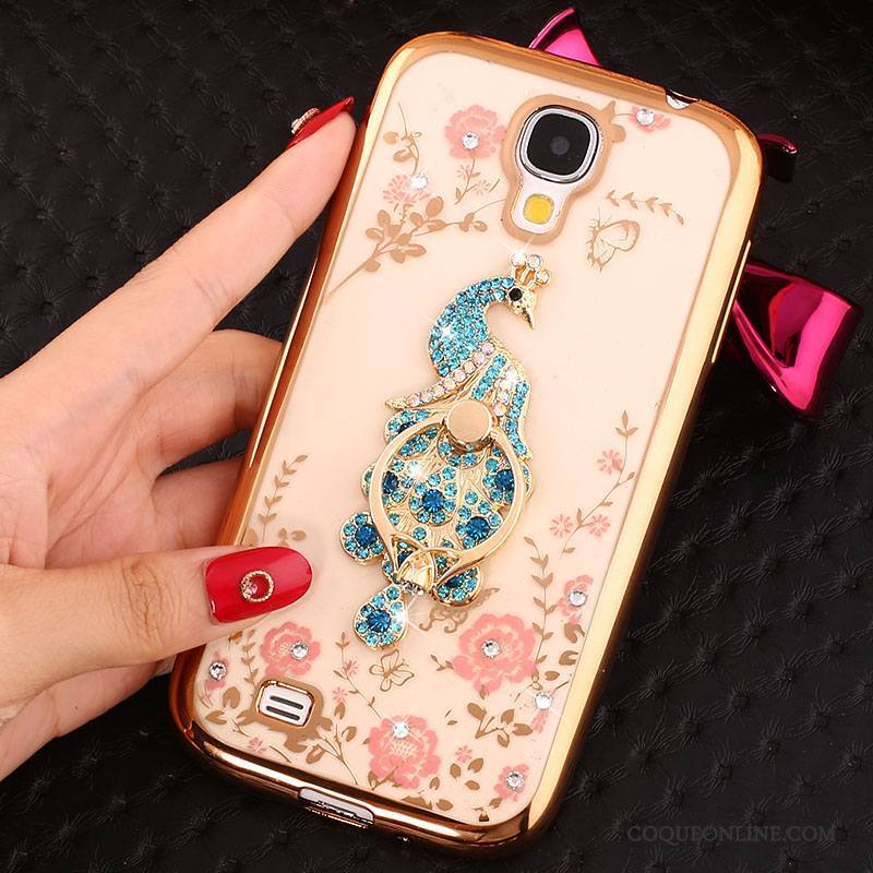 Samsung Galaxy S4 Or Rose Strass Coque Silicone De Téléphone Protection Étoile