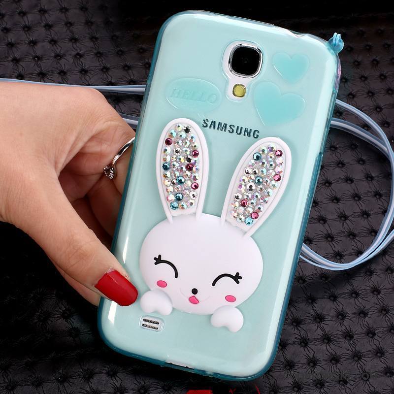 Samsung Galaxy S4 Rose Protection Étui Coque En Silicone Cou Suspendu De Téléphone Strass