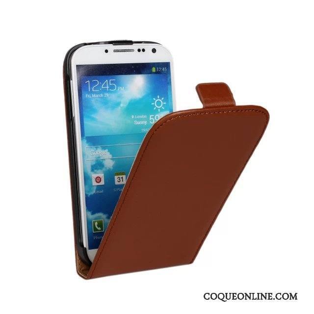 Samsung Galaxy S4 Téléphone Portable Étoile Orange Étui Étui En Cuir Protection Coque