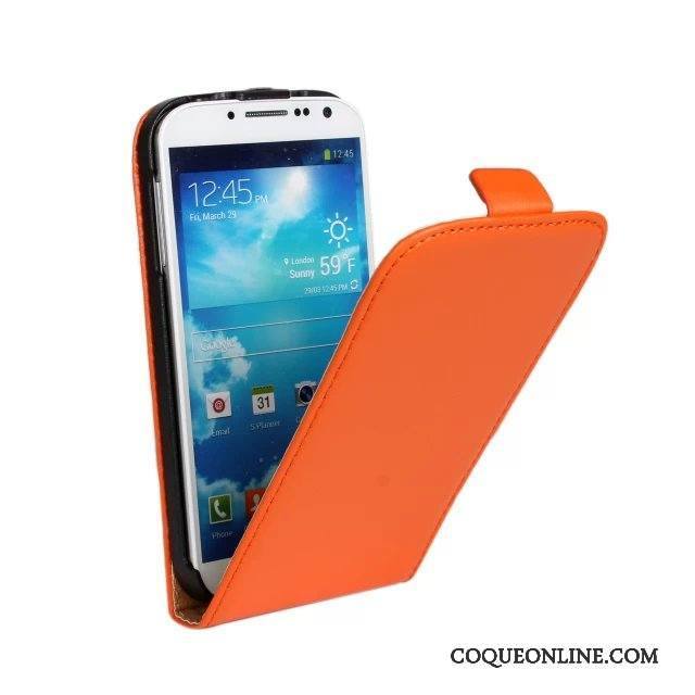 Samsung Galaxy S4 Téléphone Portable Étoile Orange Étui Étui En Cuir Protection Coque