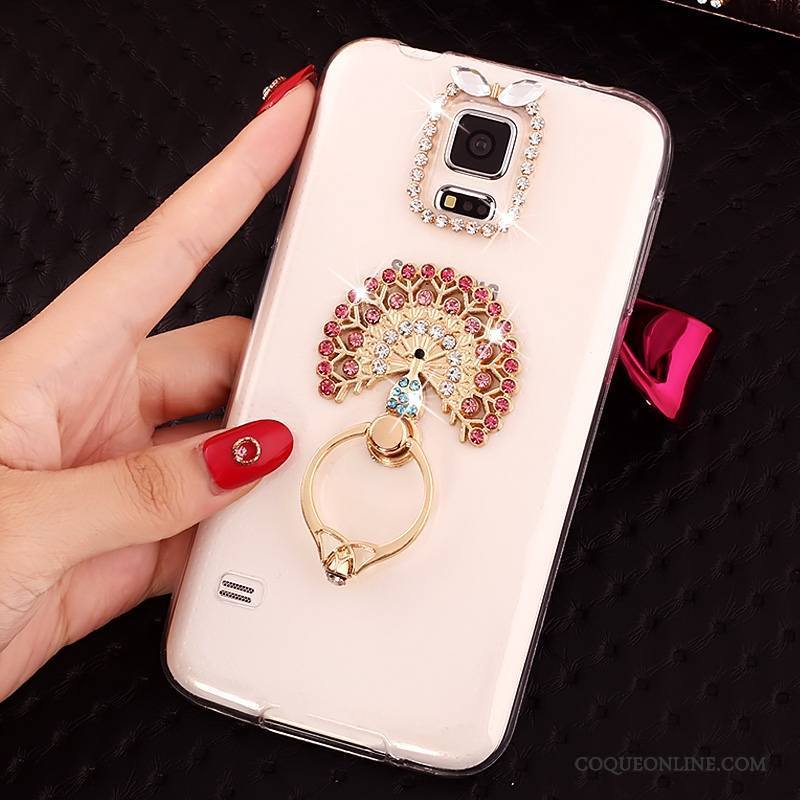 Samsung Galaxy S5 Coque Fluide Doux Incassable Transparent Étoile Étui Protection Strass