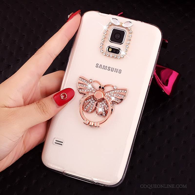 Samsung Galaxy S5 Coque Fluide Doux Incassable Transparent Étoile Étui Protection Strass