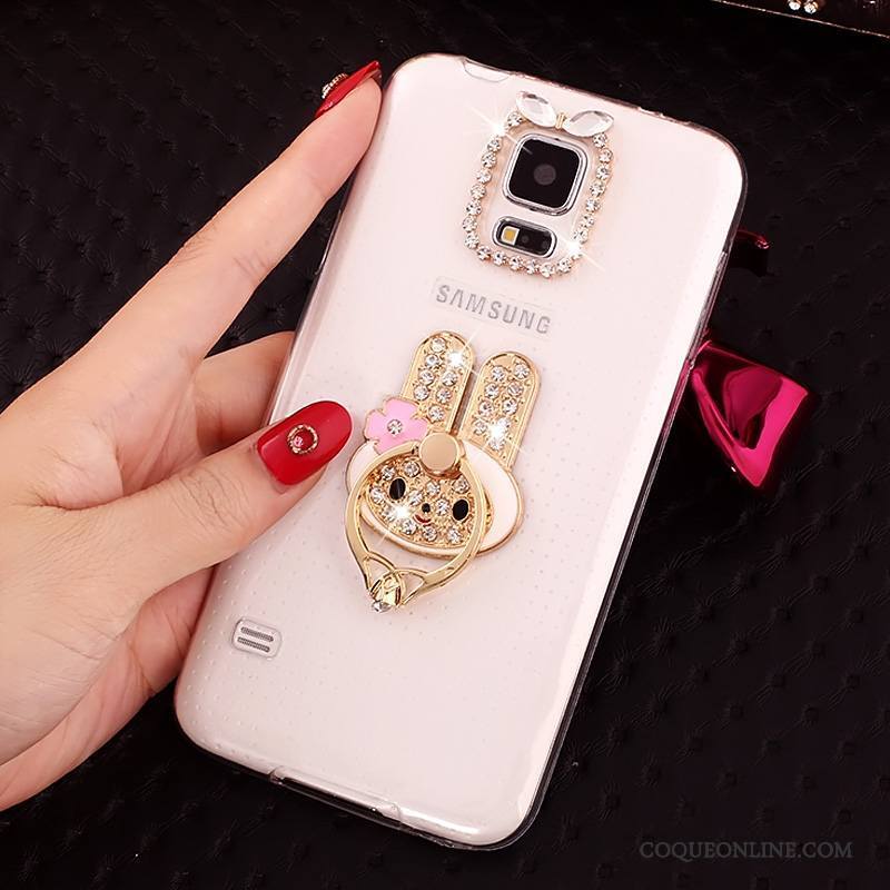 Samsung Galaxy S5 Coque Fluide Doux Incassable Transparent Étoile Étui Protection Strass