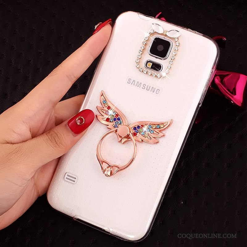 Samsung Galaxy S5 Coque Fluide Doux Incassable Transparent Étoile Étui Protection Strass