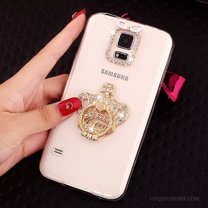 Samsung Galaxy S5 Coque Fluide Doux Incassable Transparent Étoile Étui Protection Strass