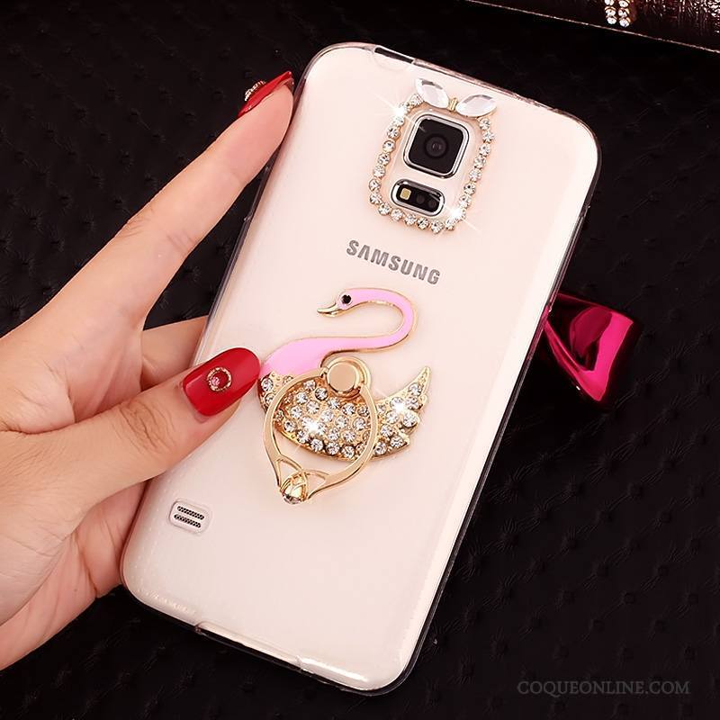 Samsung Galaxy S5 Coque Fluide Doux Incassable Transparent Étoile Étui Protection Strass