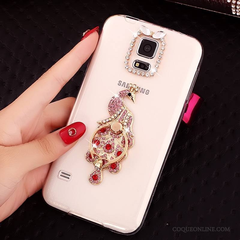 Samsung Galaxy S5 Coque Fluide Doux Incassable Transparent Étoile Étui Protection Strass