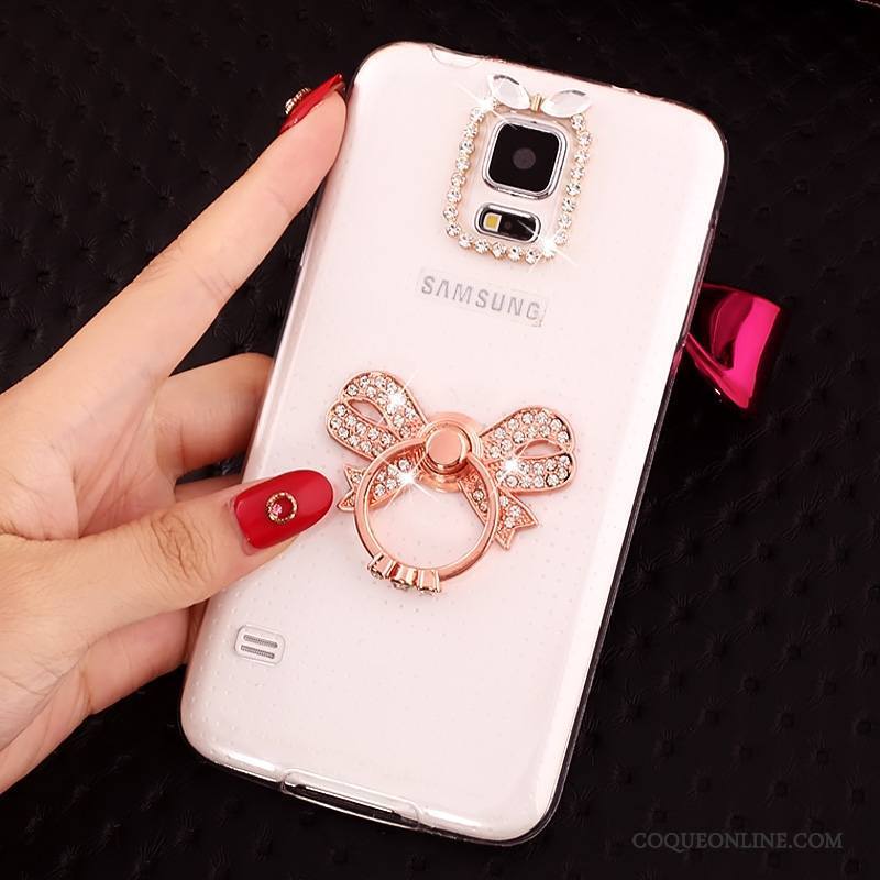 Samsung Galaxy S5 Coque Fluide Doux Incassable Transparent Étoile Étui Protection Strass