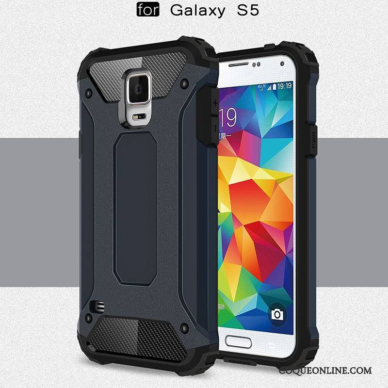 Samsung Galaxy S5 Coque Incassable Argent Protection Délavé En Daim Étui Couvercle Arrière Silicone