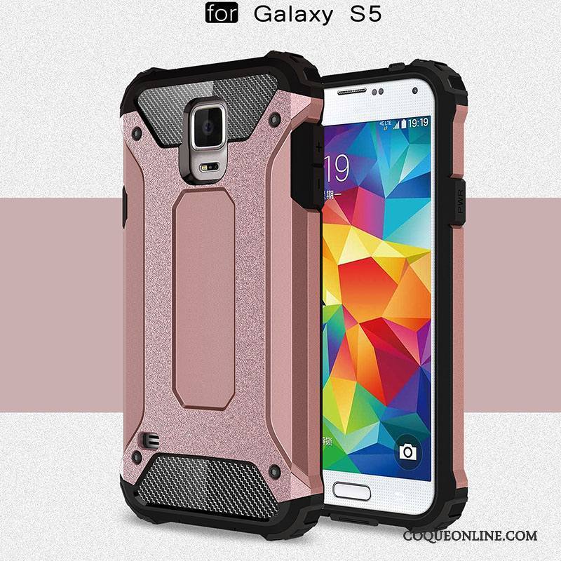 Samsung Galaxy S5 Coque Incassable Argent Protection Délavé En Daim Étui Couvercle Arrière Silicone