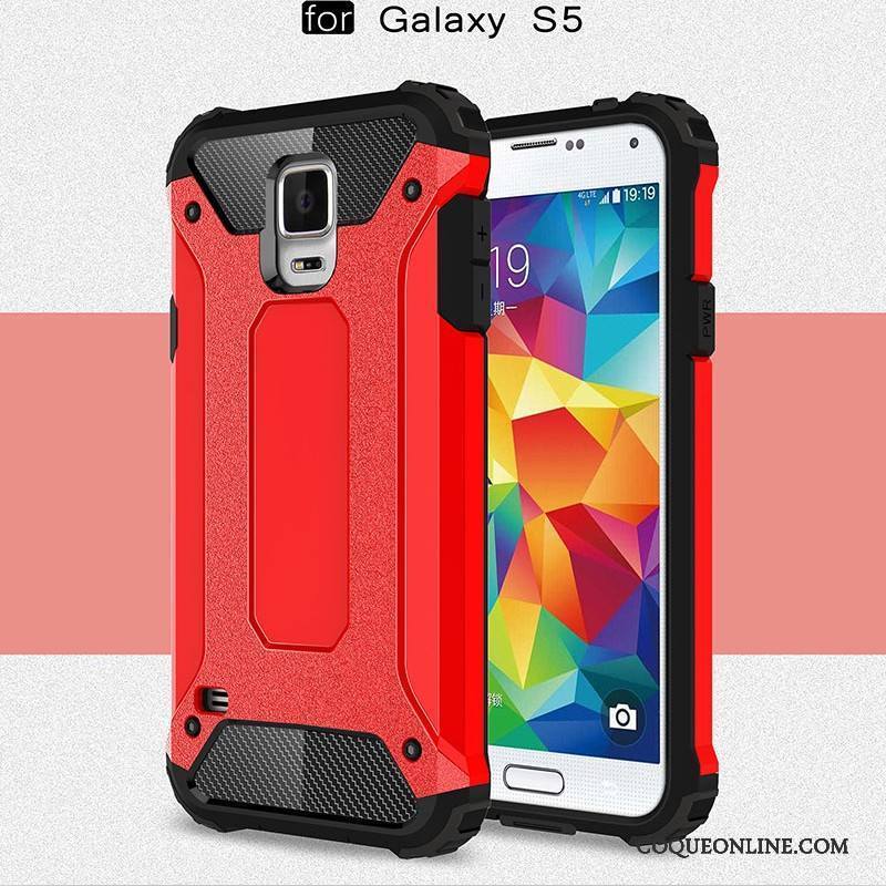 Samsung Galaxy S5 Coque Incassable Argent Protection Délavé En Daim Étui Couvercle Arrière Silicone