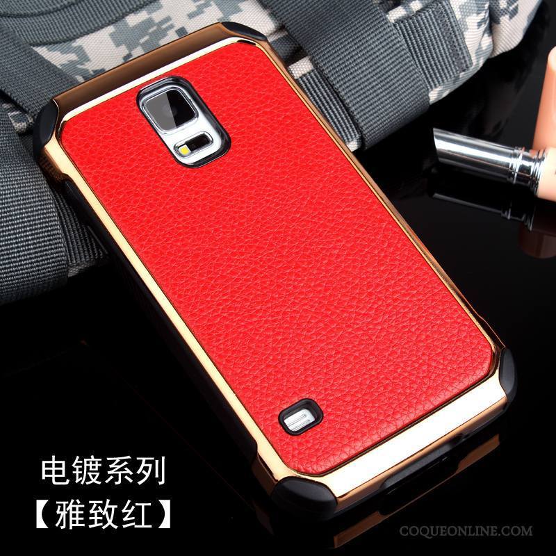 Samsung Galaxy S5 Coque Incassable Rouge Fluide Doux Protection Étui Silicone Tendance