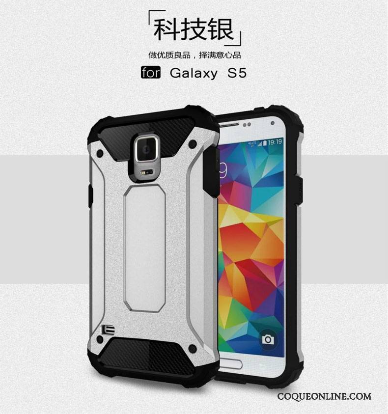 Samsung Galaxy S5 Coque Trois Défenses Tout Compris Ballon Incassable Protection Métal Silicone