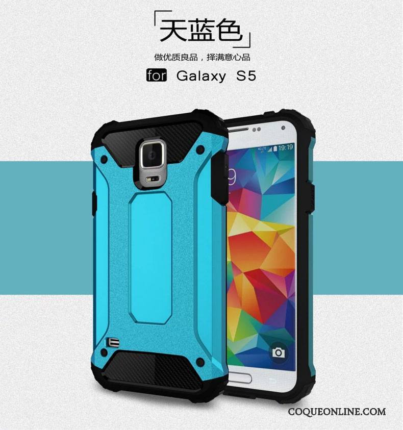 Samsung Galaxy S5 Coque Trois Défenses Tout Compris Ballon Incassable Protection Métal Silicone