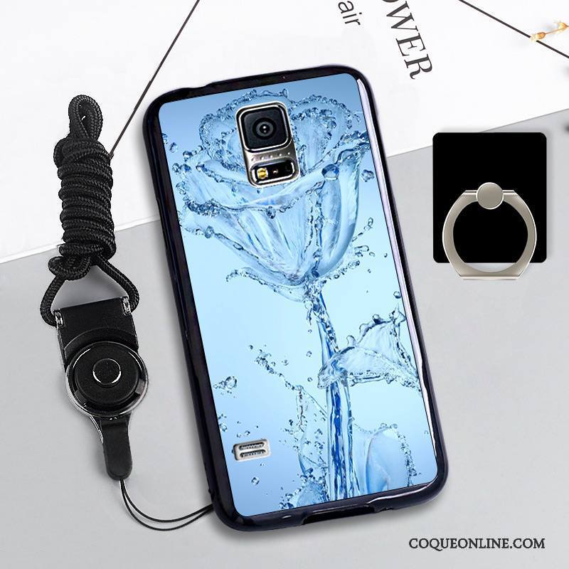 Samsung Galaxy S5 Coque Téléphone Portable Rose Protection Incassable Silicone Étoile Ornements Suspendus