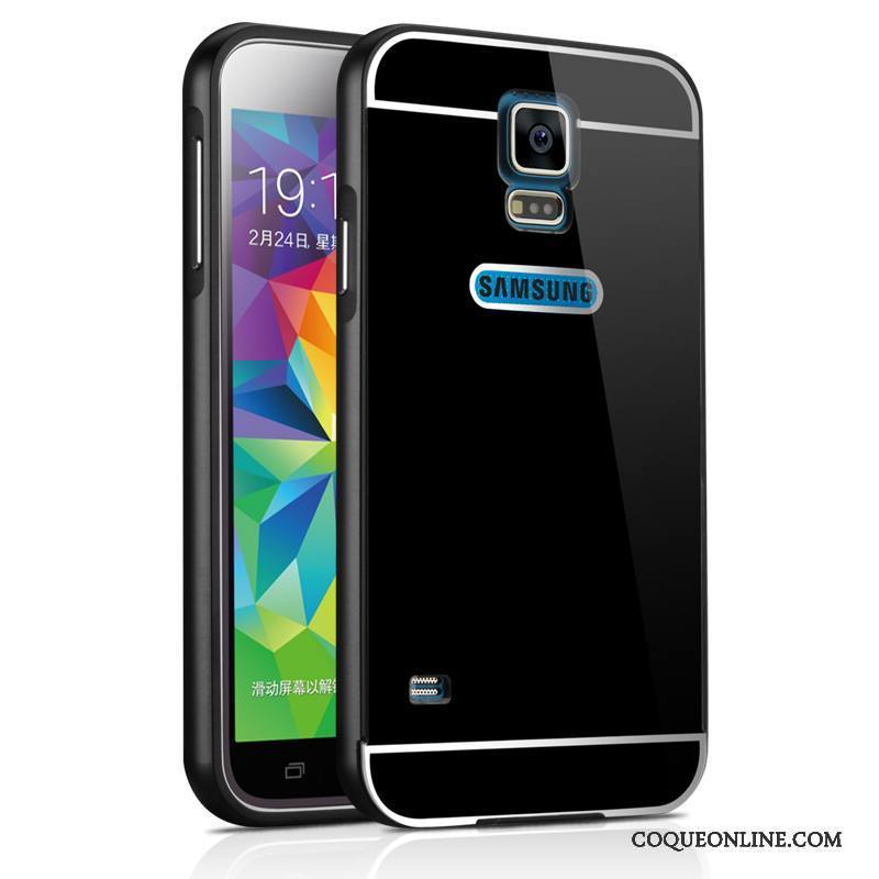 Samsung Galaxy S5 Coque Étoile Métal Protection Téléphone Portable Border Noir Couvercle Arrière