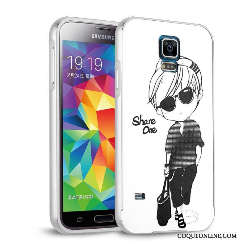 Samsung Galaxy S5 Coque Étoile Métal Protection Téléphone Portable Border Noir Couvercle Arrière