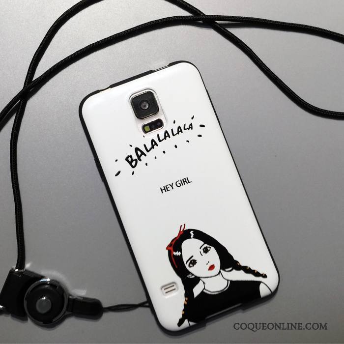 Samsung Galaxy S5 Coque Étui Tout Compris Charmant Noir Incassable Fluide Doux Dessin Animé