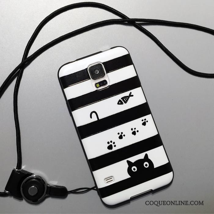 Samsung Galaxy S5 Coque Étui Tout Compris Charmant Noir Incassable Fluide Doux Dessin Animé