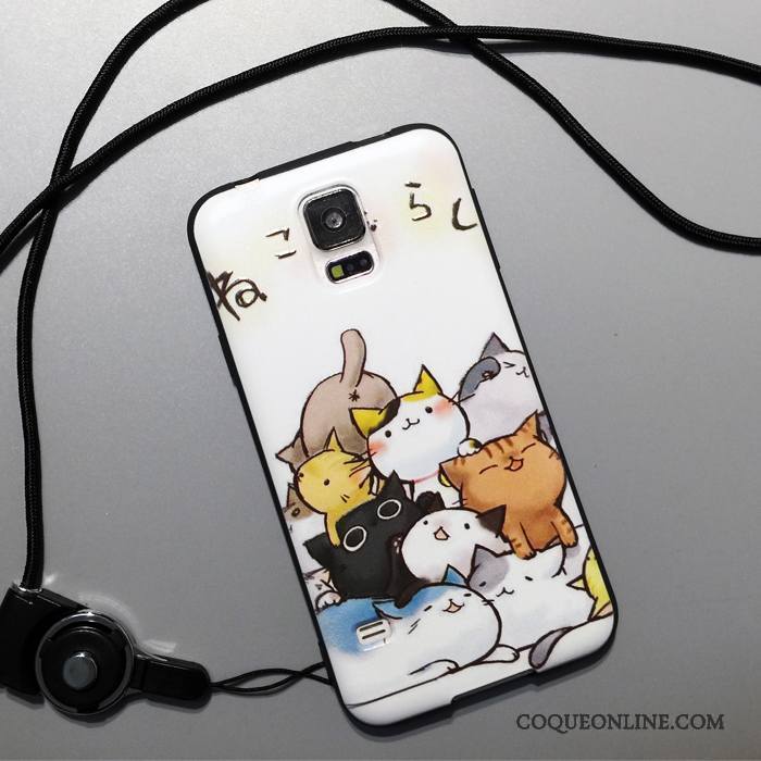 Samsung Galaxy S5 Coque Étui Tout Compris Charmant Noir Incassable Fluide Doux Dessin Animé