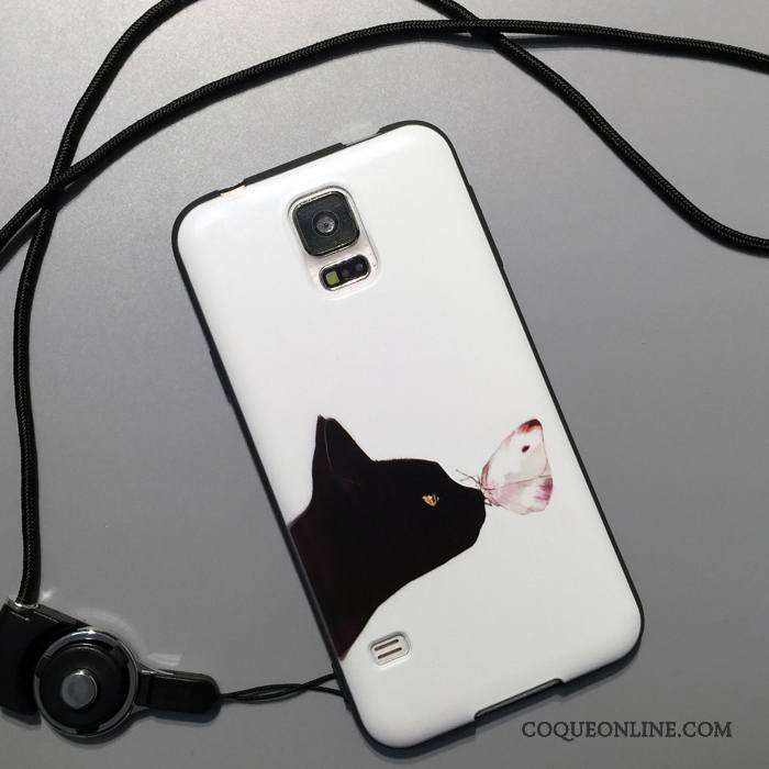 Samsung Galaxy S5 Coque Étui Tout Compris Charmant Noir Incassable Fluide Doux Dessin Animé