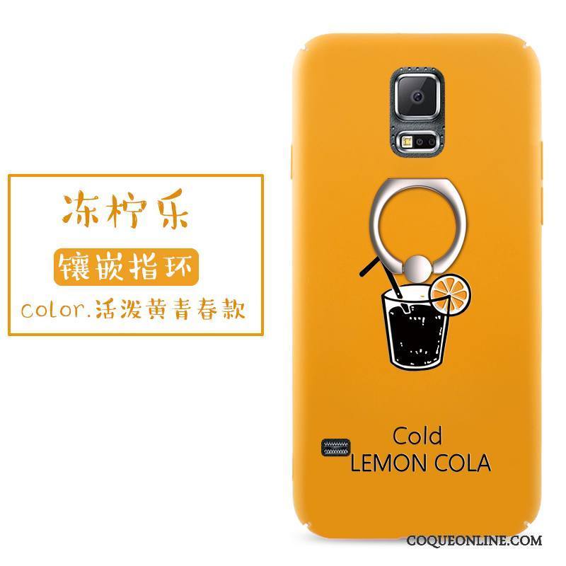 Samsung Galaxy S5 Coque Étui Étoile Jaune Délavé En Daim Tout Compris Difficile Personnalité