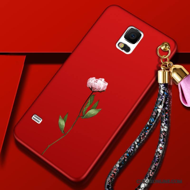 Samsung Galaxy S5 Délavé En Daim Tendance Étoile Rouge Silicone Téléphone Portable Coque De Téléphone