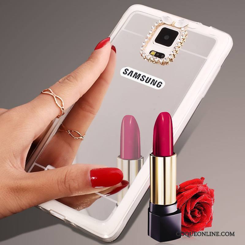 Samsung Galaxy S5 Miroir Coque De Téléphone Protection Argent Étoile Étui Strass