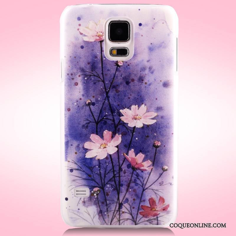 Samsung Galaxy S5 Peinture Coque De Téléphone Difficile Téléphone Portable Étoile Violet Étui