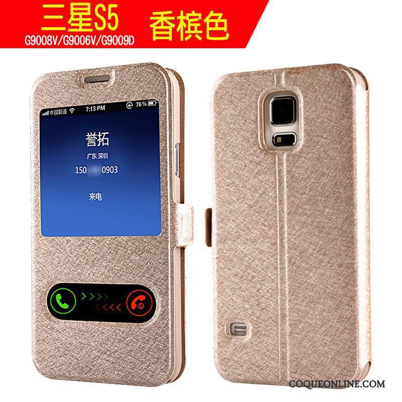 Samsung Galaxy S5 Tendance Incassable Coque De Téléphone Or Protection Étui En Cuir Étoile