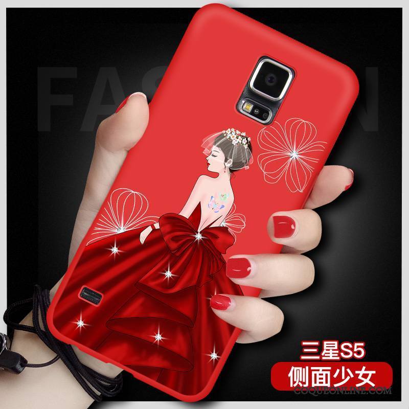 Samsung Galaxy S5 Tendance Très Mince Silicone Rouge Étoile Tout Compris Coque De Téléphone