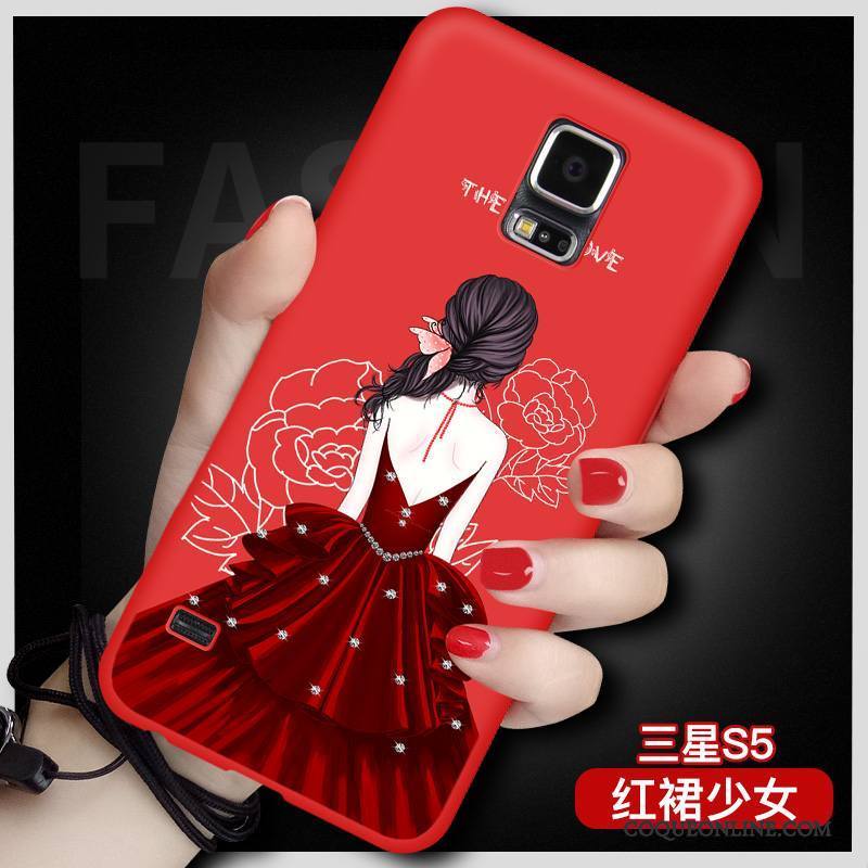 Samsung Galaxy S5 Tendance Très Mince Silicone Rouge Étoile Tout Compris Coque De Téléphone