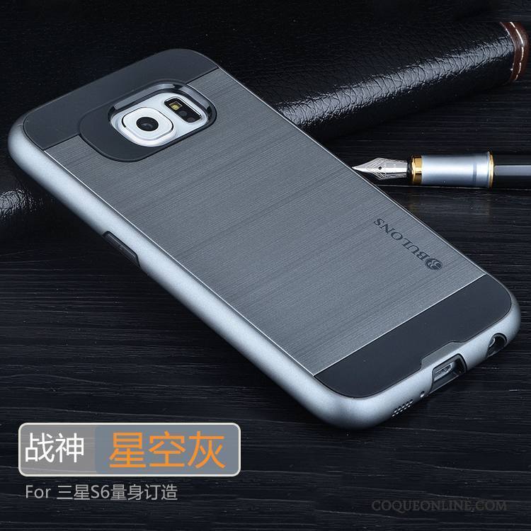 Samsung Galaxy S6 Argent Silicone Incassable Gris Coque De Téléphone Personnalité Protection