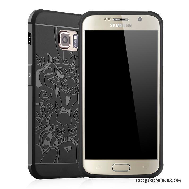 Samsung Galaxy S6 Coque Business Protection Gaufrage Délavé En Daim Fluide Doux Étoile Étui