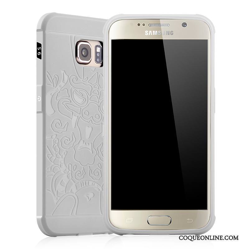 Samsung Galaxy S6 Coque Business Protection Gaufrage Délavé En Daim Fluide Doux Étoile Étui