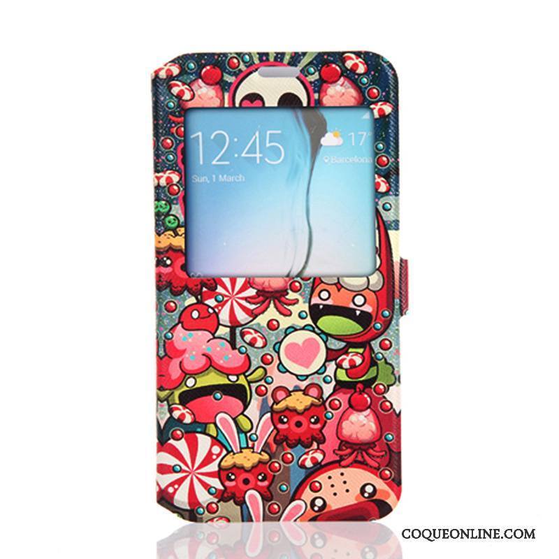 Samsung Galaxy S6 Coque Housse Peinture Dessin Animé Protection Support Étui Bleu