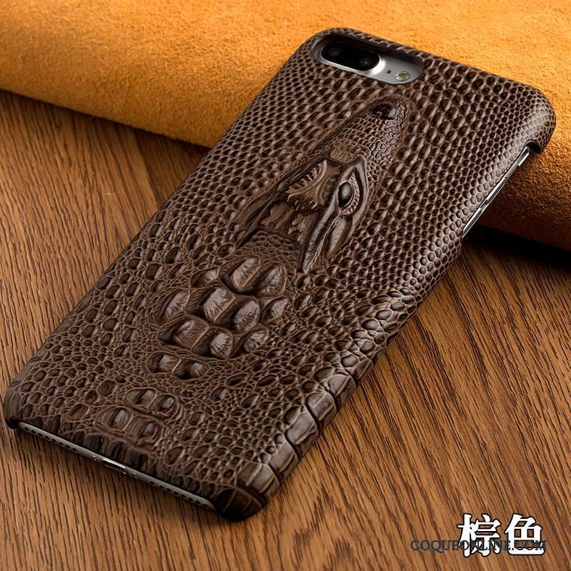 Samsung Galaxy S6 Coque Luxe Couvercle Arrière Crocodile Marron Difficile Protection Étoile